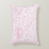 Waterkleur Bloemkunst NAAM roze wit meisjesachtig Accent Kussen (Voorkant(Verticaal))