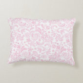 Waterkleur Bloemkunst NAAM roze wit meisjesachtig Accent Kussen (Achterkant)