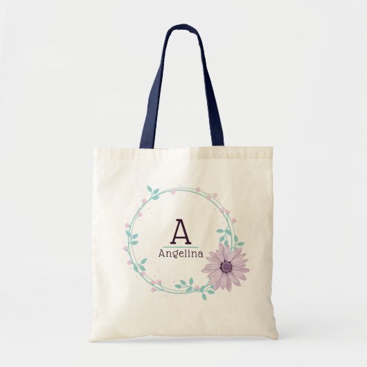 Waterkleur bloemrijke stijlvolle moderne bruidsmei tote bag (Voorkant)