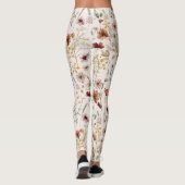 Waterkleur Boho Bloemmotief Leggings (Achterkant)