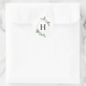 Waterkleur Botanisch Geometrisch Monogram Ronde Sticker (Tas)