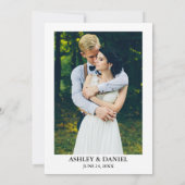 Waterkleur Botanische Groene Foto Trouwfeest Groen Kaart (Achterkant)