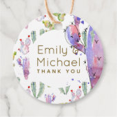 Waterkleur Cacti Feest Dank Je Wel Naam Favor Bedankjes Labels (Voorkant)