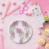 Waterkleur Delphinium Bloem  Papieren Bordje (Feest)