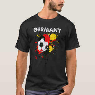  waterkleur Duitsland Vlag Football Voetbal Voetba T-shirt