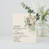 Waterkleur Eucalyptus Bloemige Crème Elegant (Staand voorkant)