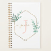 Waterkleur Eucalyptus Frame Monogram Planner (Voorkant)