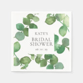 Waterkleur Eucalyptusbladeren Bruidsfeest Servet (Voorkant)