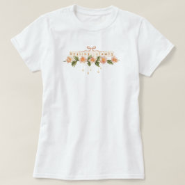 Waterkleur flora roze coquette  motivatie t-shirt