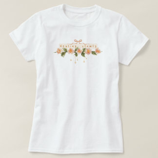 Waterkleur flora roze coquette motivatie t-shirt