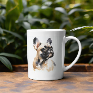 Waterkleur Franse Bulldog PERSONALISEERBAAR Koffiemok
