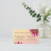 Waterkleur fuscia madeliefjes informatiekaartje (Staand voorkant)