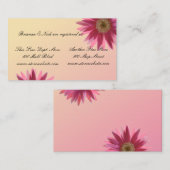 Waterkleur fuscia madeliefjes informatiekaartje (Voorkant / Achterkant)