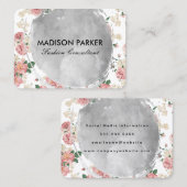 Waterkleur Geborsteld  bloemmotief Visitekaartje (Voorkant / Achterkant)