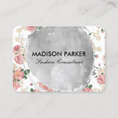 Waterkleur geborsteld vintage bloempatroon visitekaartje (Voorkant)