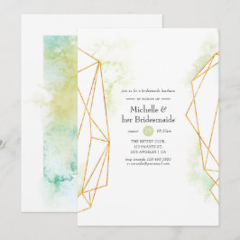 Waterkleur Geometrische Kristallen Bruidsmeisjes L Kaart