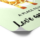 Waterkleur giraf jungle babykamer kunst poster (Hoek)