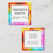 Waterkleur | Grafisch artiest Vierkante Visitekaartje (Voorkant / Achterkant)