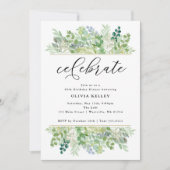 Waterkleur Groenaardewerk en Loofrand Feestelijk Kaart (Voorkant)