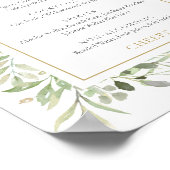 Waterkleur Groene Dranken Menukaart Bord Poster (Hoek)