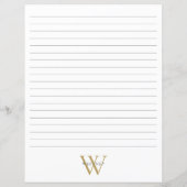 Waterkleur Groene Gebladerte Gouden Monogram Recep (Achterkant)