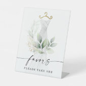 Waterkleur Groene Goud Bruidsdiner Favorieten Bord Reclamebord Met Voetstuk (Voorkant)