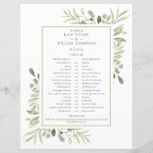 Waterkleur Groene Huwelijksplanning Tijdschema (Voorkant)