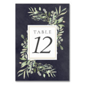 Waterkleur Groene Krijtbord Tafel Nummers Kaart (Voorkant)