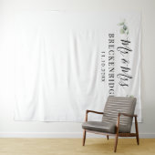 Waterkleur Groene Minimalistische Trouw Achtergron Wandkleed (In Situ (horizontaal))