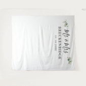 Waterkleur Groene Minimalistische Trouw Achtergron Wandkleed (Voorkant (horizontaal))