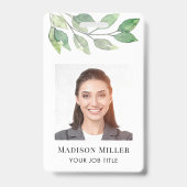 Waterkleur Groene Personeelsfoto ID Badge (Voorzijde)