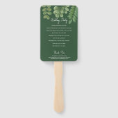 Waterkleur Groene Smaragdgroene Trouwprogramma Handwaaier (Achterkant)
