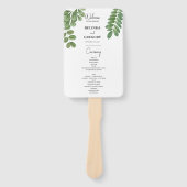 Waterkleur Groene Smaragdgroene Trouwprogramma Handwaaier (Voorkant)