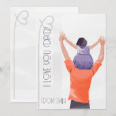 Waterkleur Illustratie Papa en dochter Feestdagenkaart (Voorkant / Achterkant)