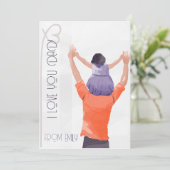 Waterkleur Illustratie Papa en dochter Feestdagenkaart (Staand voorkant)