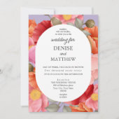 Waterkleur Klaproos op Pastel Lila Kaart (Voorkant)