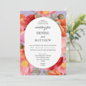 Waterkleur Klaproos op Pastel Lila Kaart (Staand voorkant)