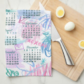 Waterkleur Krabbels Kalender Theedoek 2026 (Quarter Fold)