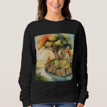 WATERKLEUR KUNST VAN EEN RIVIER EEN MEISJE EN EEN