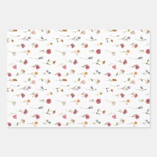 Waterkleur Lentebloem Botanisch Inpakpapier Vel (Voorkant 3)