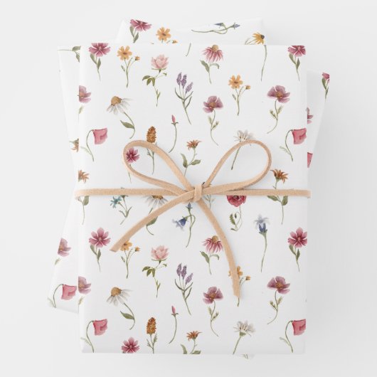 Waterkleur Lentebloem Botanisch Inpakpapier Vel (In situ)