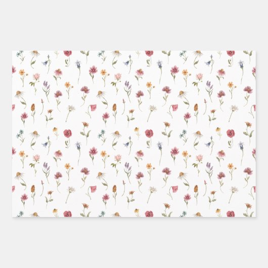 Waterkleur Lentebloem Botanisch Inpakpapier Vel (Voorkant)