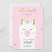 Waterkleur Llama Uitnodiging (Voorkant)