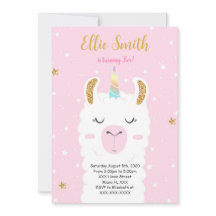 Waterkleur Llama Uitnodiging