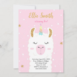 Waterkleur Llama Uitnodiging