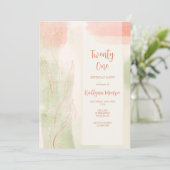 Waterkleur Loof Uitnodiging (Staand voorkant)