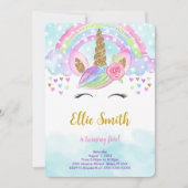 Waterkleur Magische Eenhoorn Uitnodiging (Voorkant)