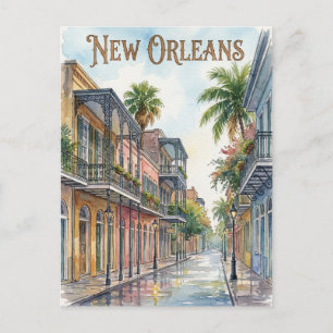 waterkleur New Orleans Louisiana Briefkaart