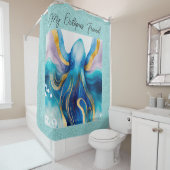 Waterkleur Octopus Douchegordijn (In situ)