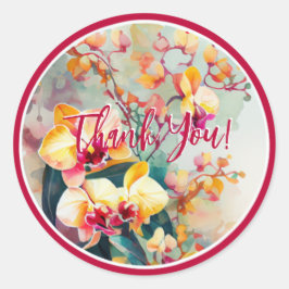 WATERKLEUR ONTWERP- OF CHID-STROMEN "DANK U" RONDE STICKER